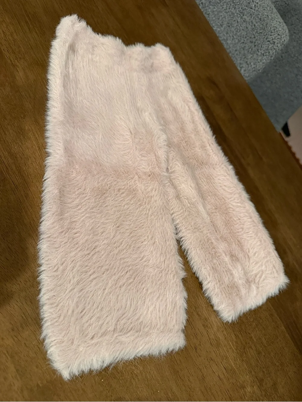 Rylee + Cru Blush Pink Faux-Fur Wide-Leg Pants with Crop Tank